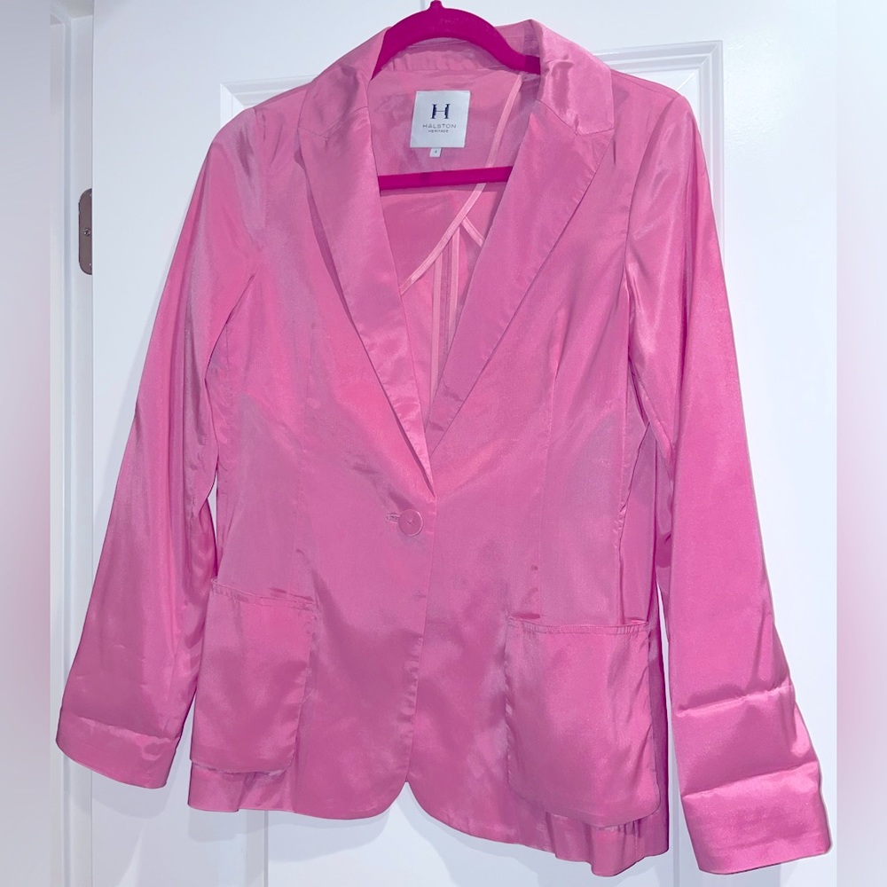 Halston Heritage Pink Satin Blazer